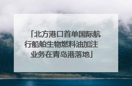 北方港口首单国际航行船舶生物燃料油加注业务在青岛港落地