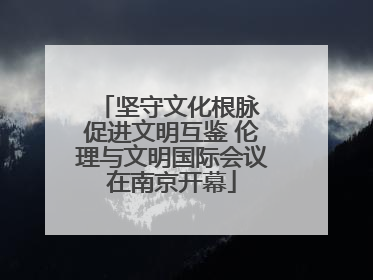 坚守文化根脉 促进文明互鉴 伦理与文明国际会议在南京开幕