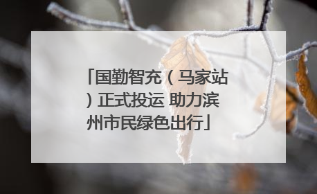 国勤智充（马家站）正式投运 助力滨州市民绿色出行