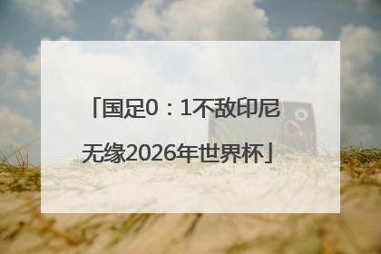 国足0：1不敌印尼 无缘2026年世界杯