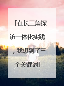 在长三角探访一体化实践，我想到了三个关键词