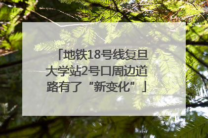 地铁18号线复旦大学站2号口周边道路有了“新变化”