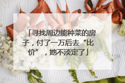 寻找周边能种菜的房子，付了一万后去“比价”，她不淡定了