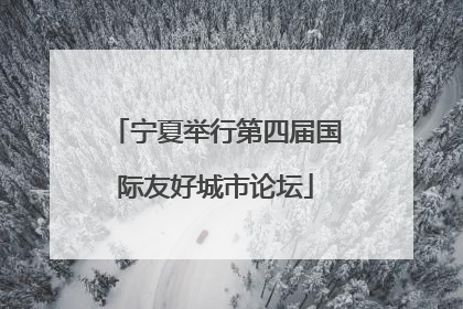 宁夏举行第四届国际友好城市论坛