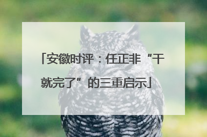 安徽时评：任正非“干就完了”的三重启示