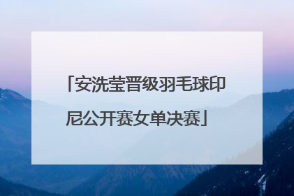 安洗莹晋级羽毛球印尼公开赛女单决赛