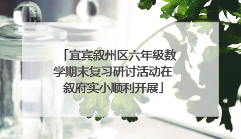 宜宾叙州区六年级数学期末复习研讨活动在叙府实小顺利开展