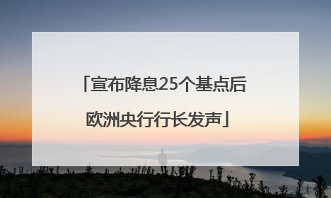 宣布降息25个基点后 欧洲央行行长发声