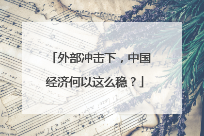 外部冲击下，中国经济何以这么稳？