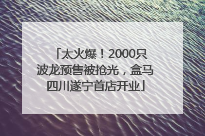 太火爆！2000只波龙预售被抢光，盒马四川遂宁首店开业