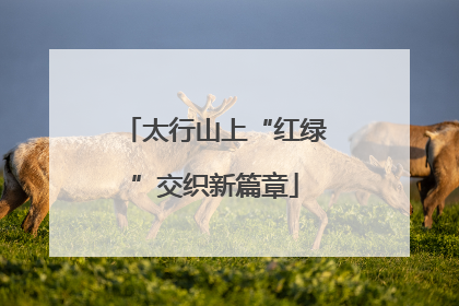 太行山上“红绿”交织新篇章