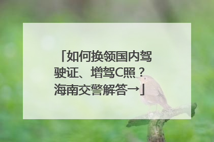 如何换领国内驾驶证、增驾C照？海南交警解答→