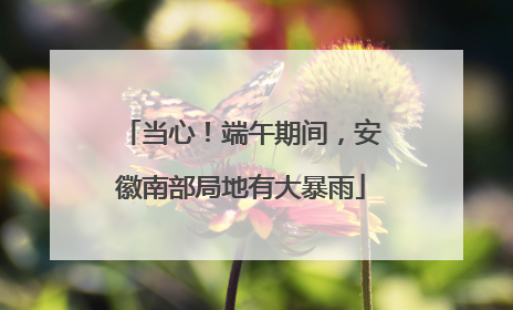 当心！端午期间，安徽南部局地有大暴雨