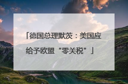 德国总理默茨：美国应给予欧盟“零关税”