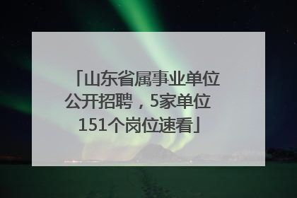 山东省属事业单位公开招聘，5家单位151个岗位速看