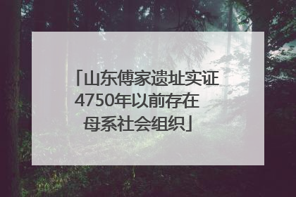 山东傅家遗址实证4750年以前存在母系社会组织