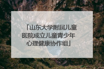 山东大学附属儿童医院成立儿童青少年心理健康协作组