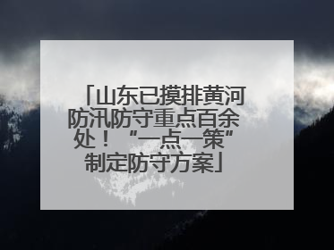 山东已摸排黄河防汛防守重点百余处！“一点一策”制定防守方案