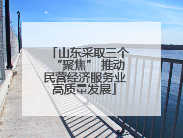 山东采取三个“聚焦” 推动民营经济服务业高质量发展