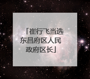 崔行飞当选东昌府区人民政府区长