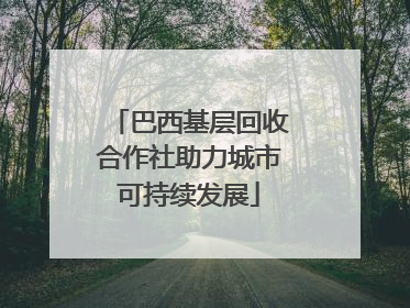 巴西基层回收合作社助力城市可持续发展