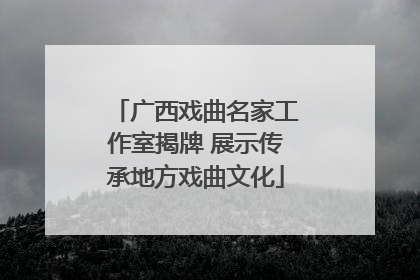 广西戏曲名家工作室揭牌 展示传承地方戏曲文化