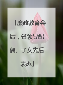 廉政教育会后，省领导配偶、子女先后表态
