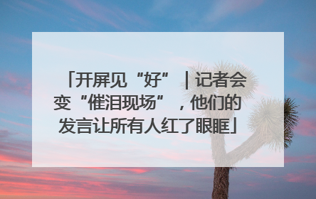 开屏见“好”｜记者会变“催泪现场”，他们的发言让所有人红了眼眶