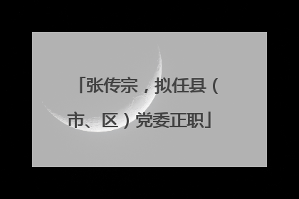 张传宗，拟任县（市、区）党委正职