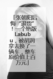 张朝阳后悔“退货”！一个绝版Labubu，被胡润拿去换了一辆车，整车原价值上百万元