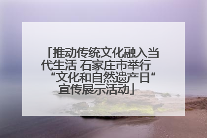 推动传统文化融入当代生活 石家庄市举行“文化和自然遗产日”宣传展示活动