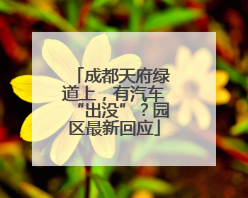 成都天府绿道上，有汽车“出没”？园区最新回应