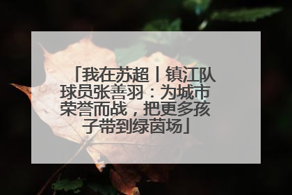 我在苏超丨镇江队球员张善羽：为城市荣誉而战，把更多孩子带到绿茵场