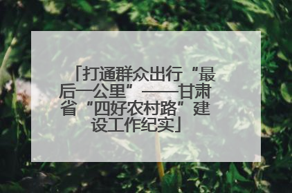 打通群众出行“最后一公里”——甘肃省“四好农村路”建设工作纪实