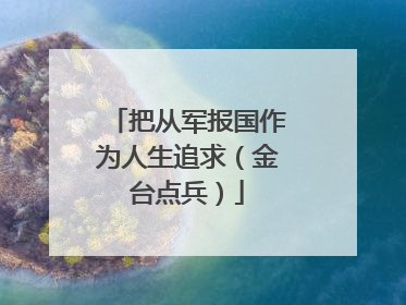 把从军报国作为人生追求（金台点兵）