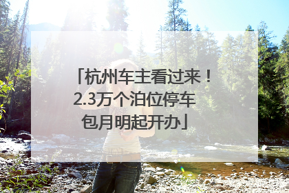 杭州车主看过来！2.3万个泊位停车包月明起开办
