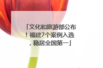 文化和旅游部公布！福建7个案例入选，稳居全国第一
