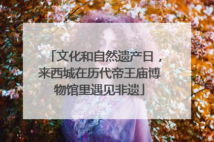 文化和自然遗产日，来西城在历代帝王庙博物馆里遇见非遗