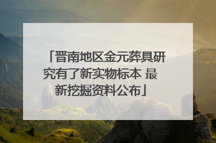 晋南地区金元葬具研究有了新实物标本 最新挖掘资料公布