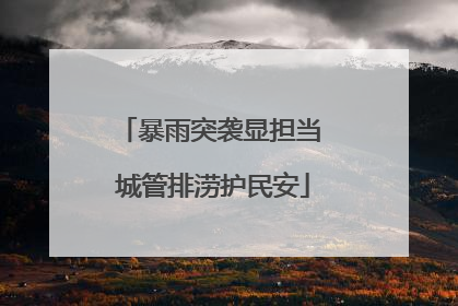 暴雨突袭显担当 城管排涝护民安