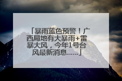 暴雨蓝色预警！广西局地有大暴雨+雷暴大风，今年1号台风最新消息……