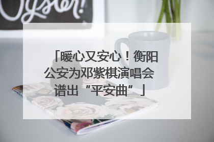 暖心又安心！衡阳公安为邓紫棋演唱会谱出“平安曲”