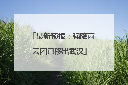 最新预报：强降雨云团已移出武汉