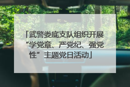 武警娄底支队组织开展“学党章、严党纪、强党性”主题党日活动