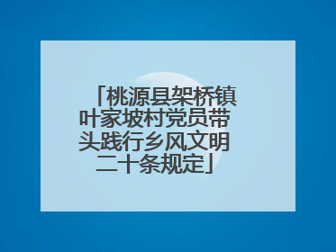 桃源县架桥镇叶家坡村党员带头践行乡风文明二十条规定