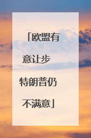 欧盟有意让步 特朗普仍不满意
