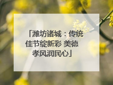 潍坊诸城：传统佳节绽新彩 美德孝风润民心