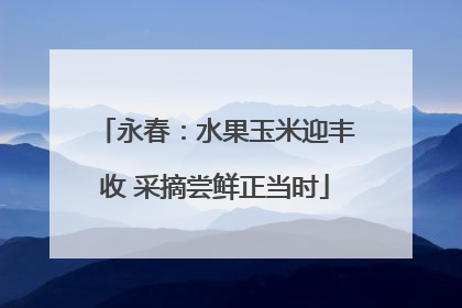永春：水果玉米迎丰收 采摘尝鲜正当时