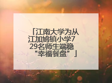 江南大学为从江加鸠镇小学729名师生端稳“幸福餐盘”