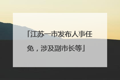 江苏一市发布人事任免，涉及副市长等